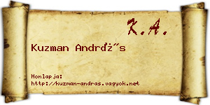 Kuzman András névjegykártya