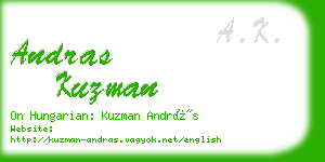 andras kuzman business card